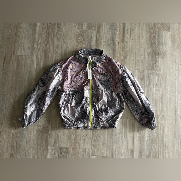 NWT Daily Practice by Anthropologie Windbreaker Jacket Pink Floral - Size XXS - Picture 3 of 9